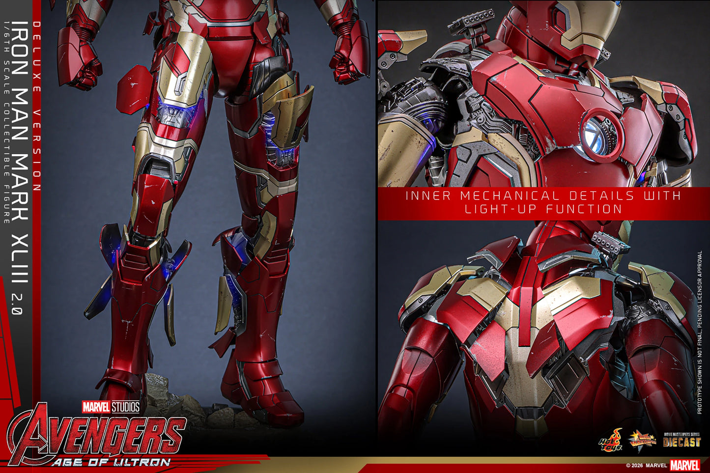 PRE-ORDER Hot Toys Avengers: Age of Ultron Iron Man Mark XLIII (2.0) Deluxe Version Sixth Scale Figure
