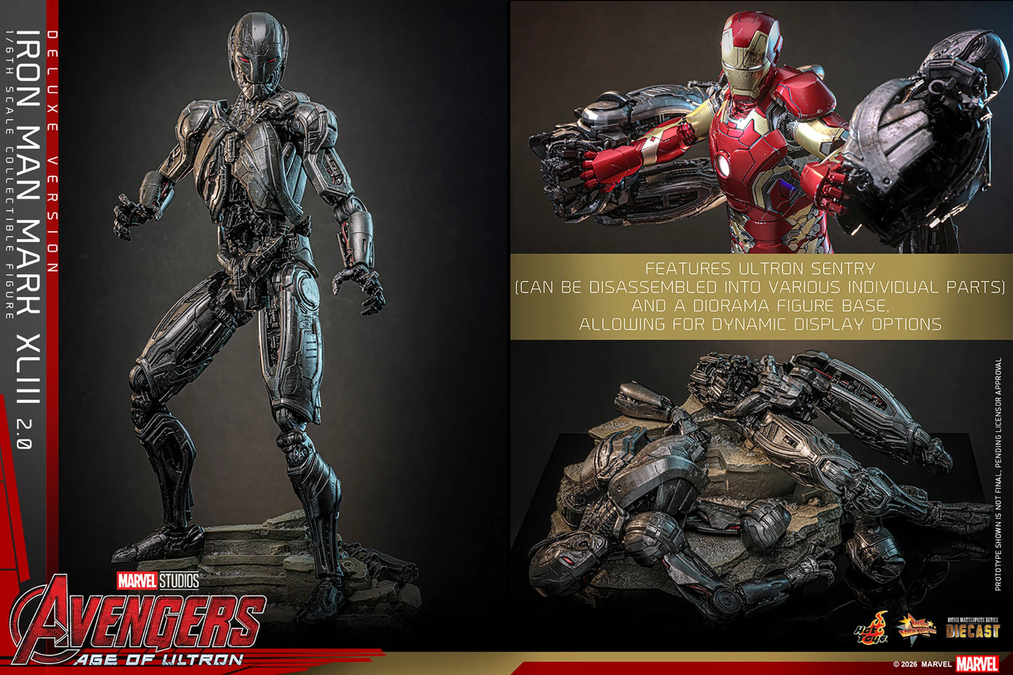 PRE-ORDER Hot Toys Avengers: Age of Ultron Iron Man Mark XLIII (2.0) Deluxe Version Sixth Scale Figure