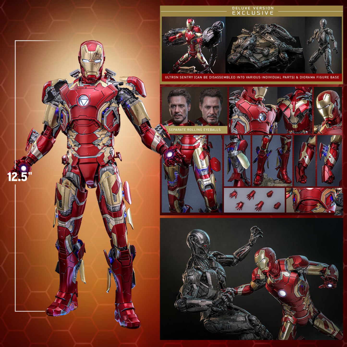 PRE-ORDER Hot Toys Avengers: Age of Ultron Iron Man Mark XLIII (2.0) Deluxe Version Sixth Scale Figure