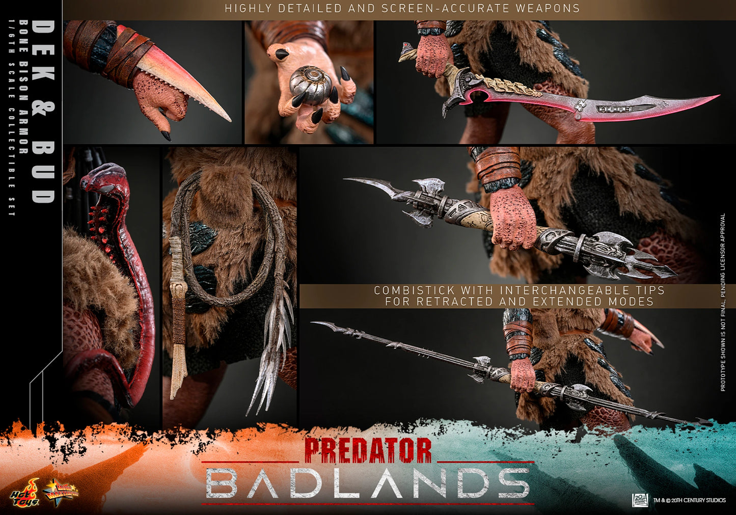 PRE-ORDER Hot Toys Predator: Badlands Dek (Bone Bison Armor) and Bud Sixth Scale Figure Set