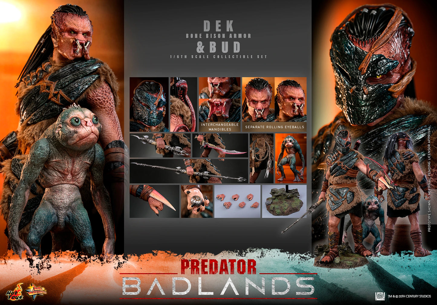 PRE-ORDER Hot Toys Predator: Badlands Dek (Bone Bison Armor) and Bud Sixth Scale Figure Set