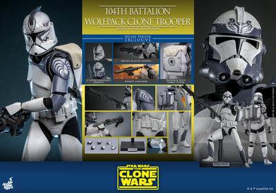 PRE-ORDER 104th Battalion Wolfpack Clone Trooper™ (Deluxe Version) Sixth Scale Figure Hot Toys