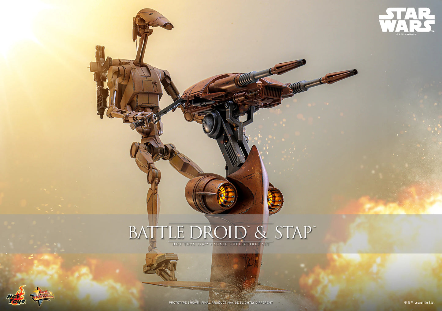 PRE-ORDER Hot Toys Star Wars The Phantom Menace Battle Droid & STAP 1/6th Scale Figure Set