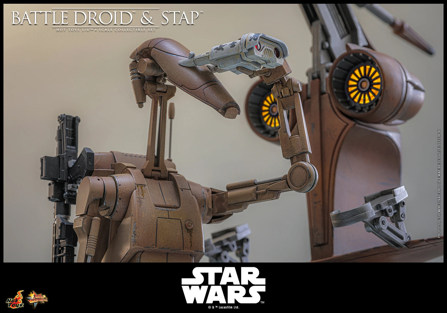PRE-ORDER Hot Toys Star Wars The Phantom Menace Battle Droid & STAP 1/6th Scale Figure Set