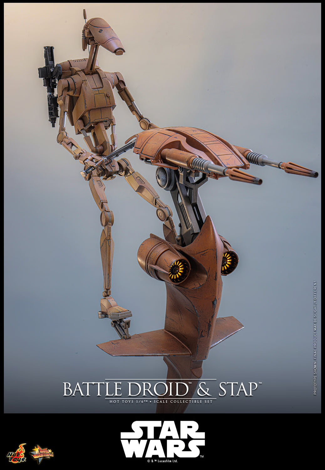PRE-ORDER Hot Toys Star Wars The Phantom Menace Battle Droid & STAP 1/6th Scale Figure Set