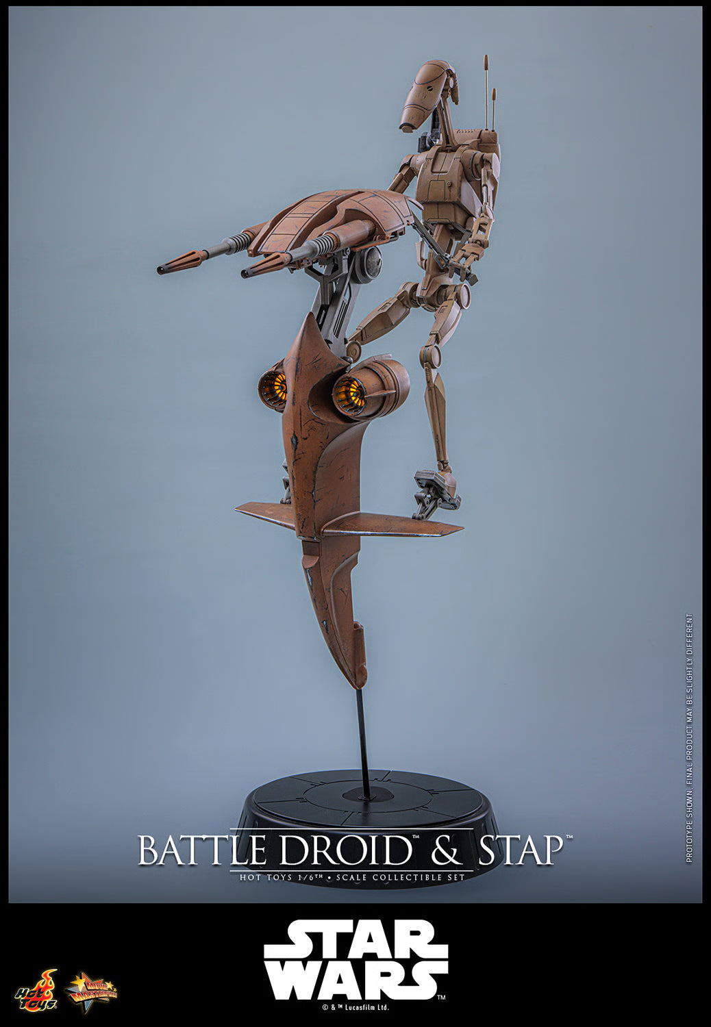 PRE-ORDER Hot Toys Star Wars The Phantom Menace Battle Droid & STAP 1/6th Scale Figure Set