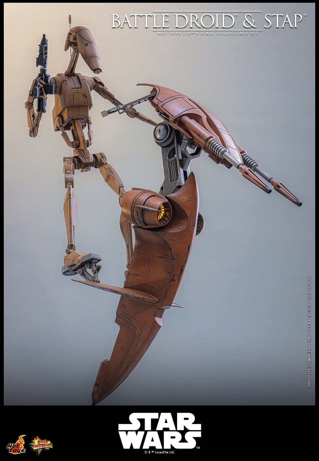 PRE-ORDER Hot Toys Star Wars The Phantom Menace Battle Droid & STAP 1/6th Scale Figure Set