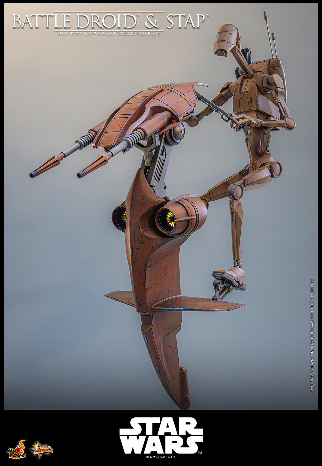PRE-ORDER Hot Toys Star Wars The Phantom Menace Battle Droid & STAP 1/6th Scale Figure Set