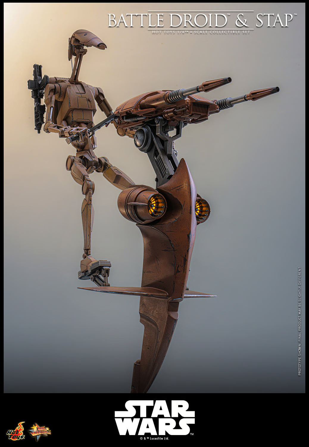 PRE-ORDER Hot Toys Star Wars The Phantom Menace Battle Droid & STAP 1/6th Scale Figure Set