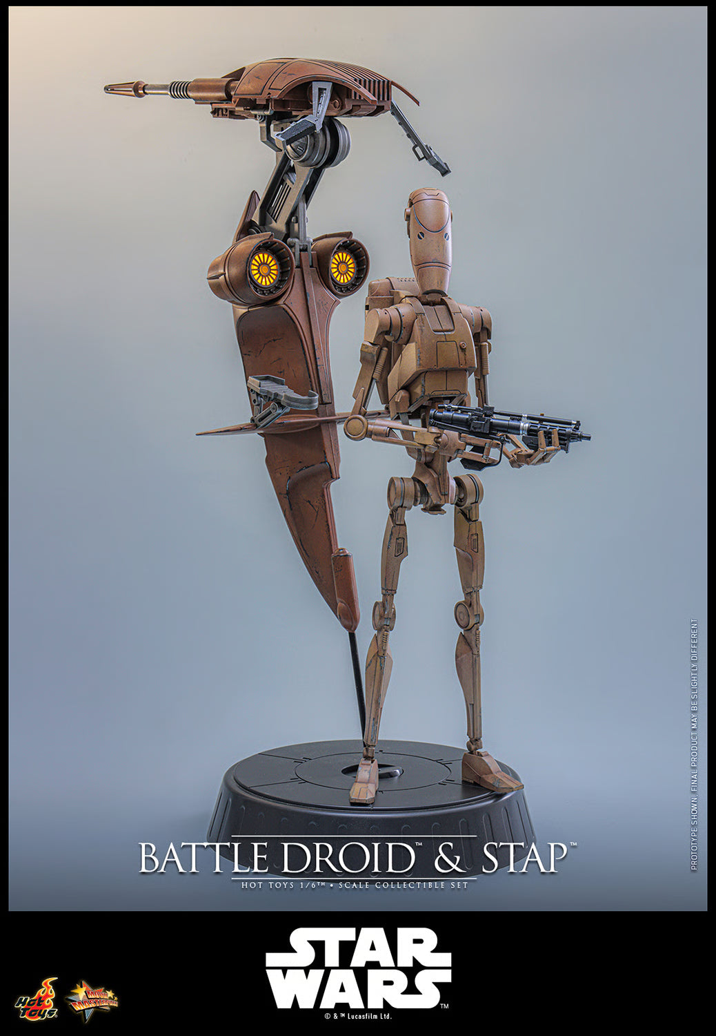 PRE-ORDER Hot Toys Star Wars The Phantom Menace Battle Droid & STAP 1/6th Scale Figure Set