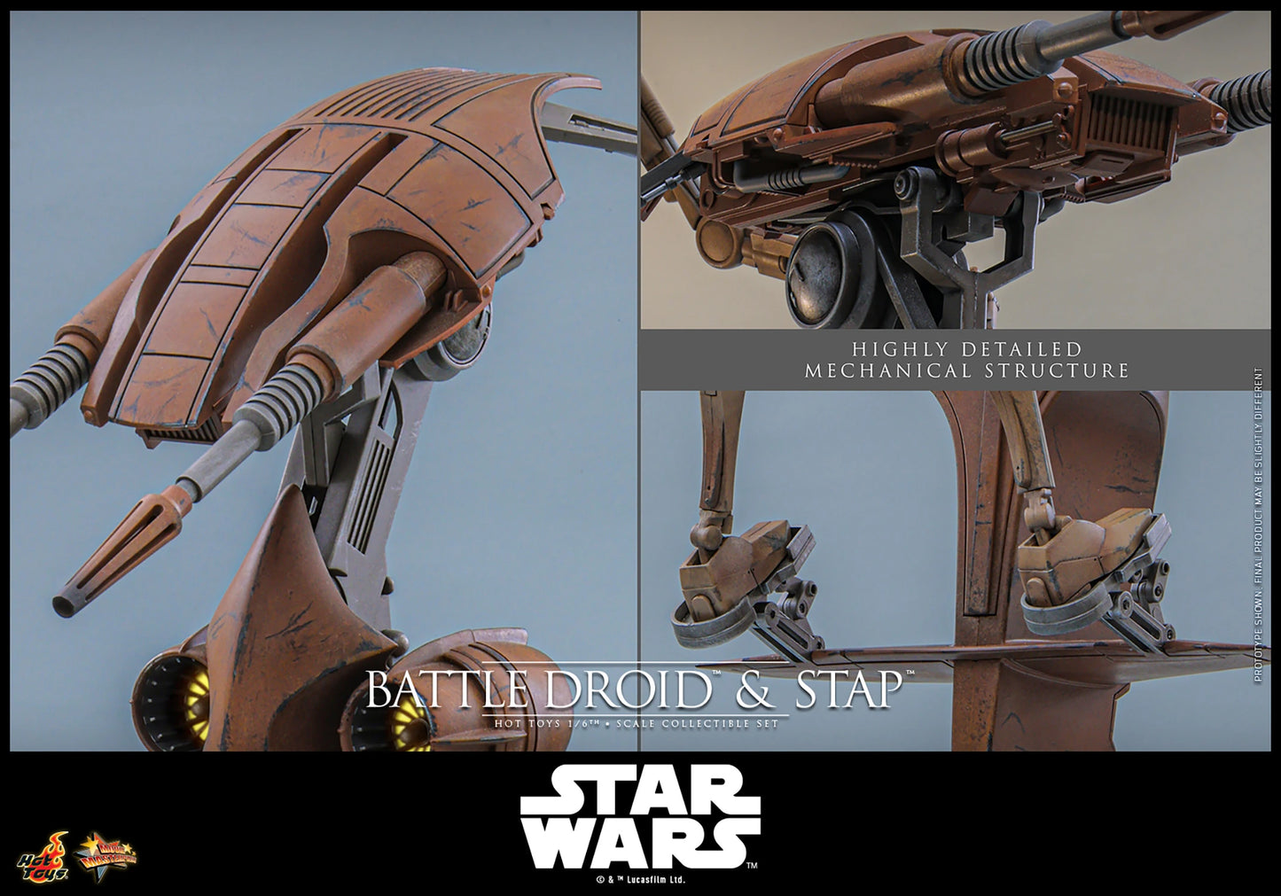 PRE-ORDER Hot Toys Star Wars The Phantom Menace Battle Droid & STAP 1/6th Scale Figure Set