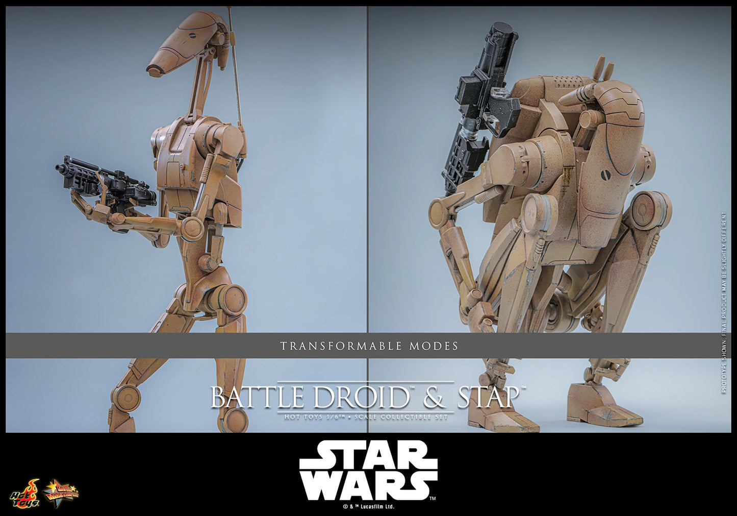 PRE-ORDER Hot Toys Star Wars The Phantom Menace Battle Droid & STAP 1/6th Scale Figure Set