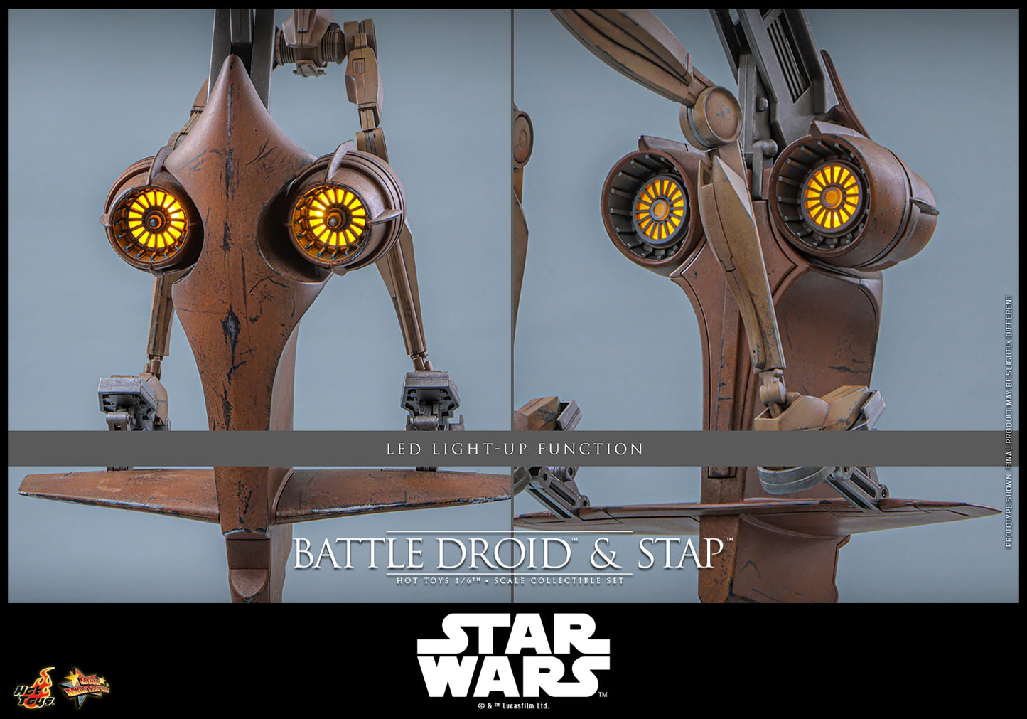 PRE-ORDER Hot Toys Star Wars The Phantom Menace Battle Droid & STAP 1/6th Scale Figure Set
