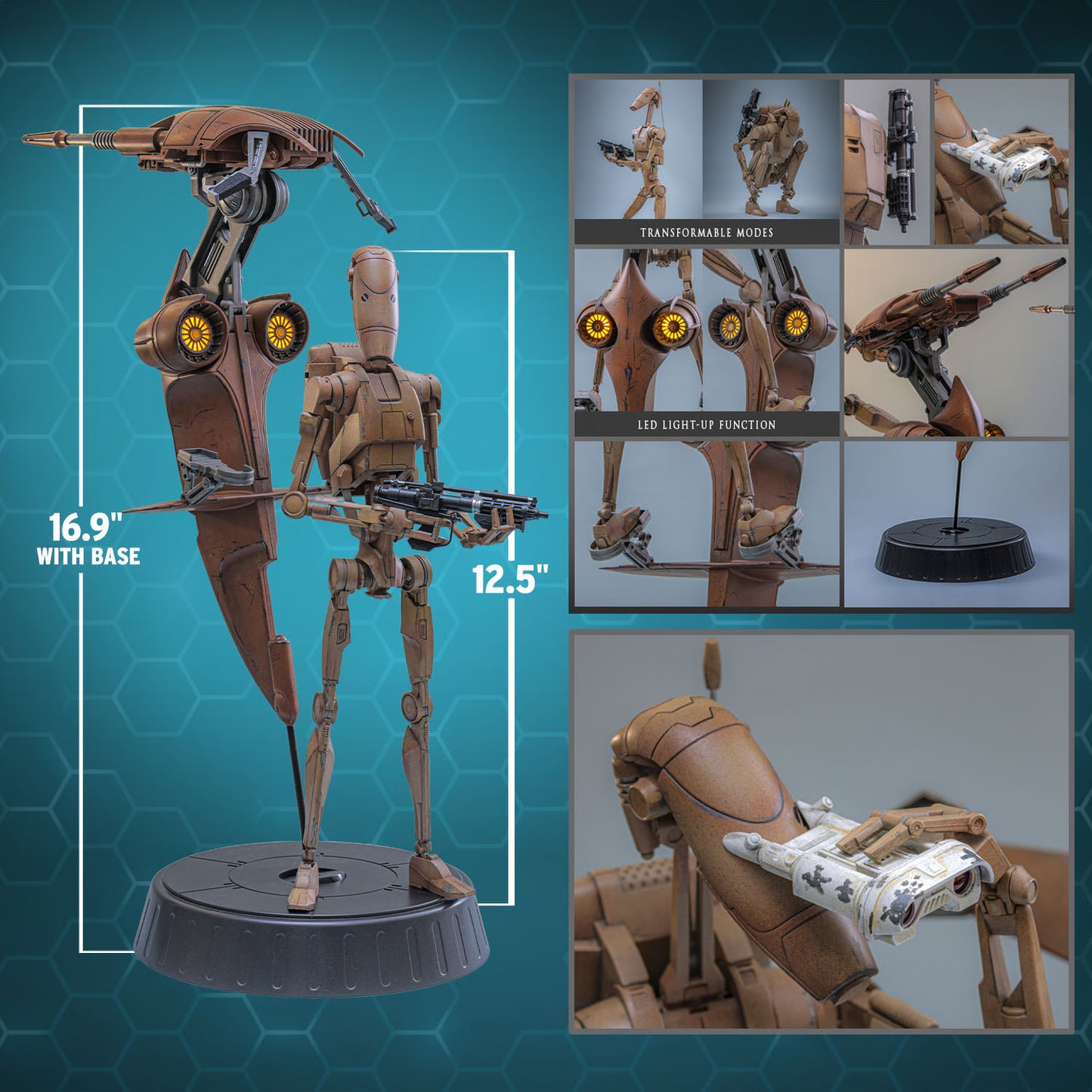 PRE-ORDER Hot Toys Star Wars The Phantom Menace Battle Droid & STAP 1/6th Scale Figure Set