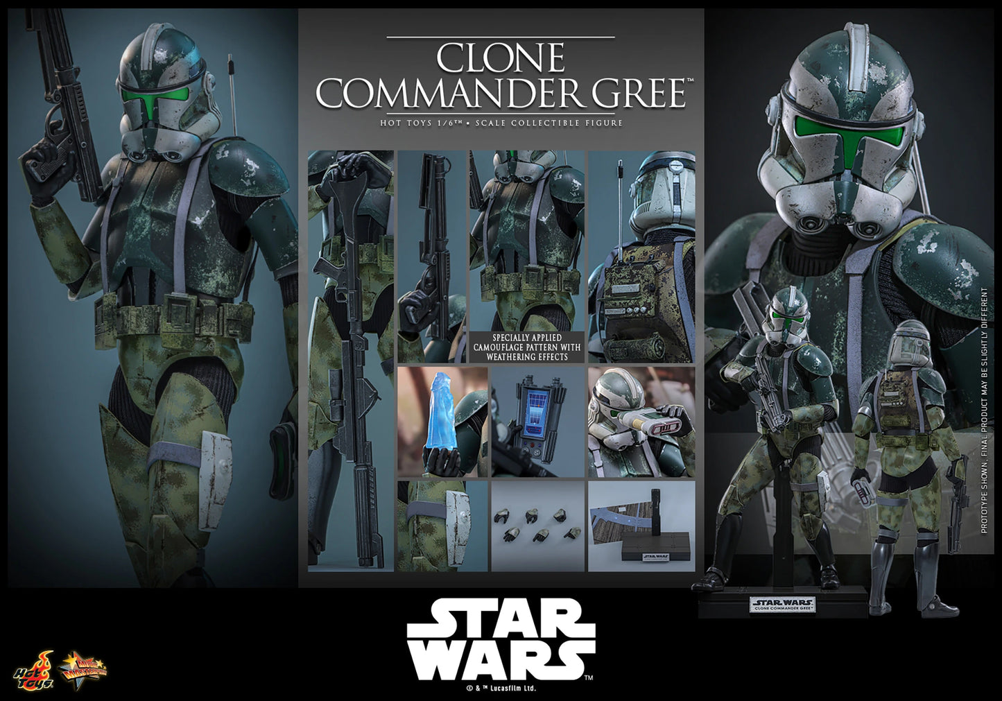 PRE-ORDER Star Wars Revenge of the Sith Clone Commander Gree 1/6th Scale Figure