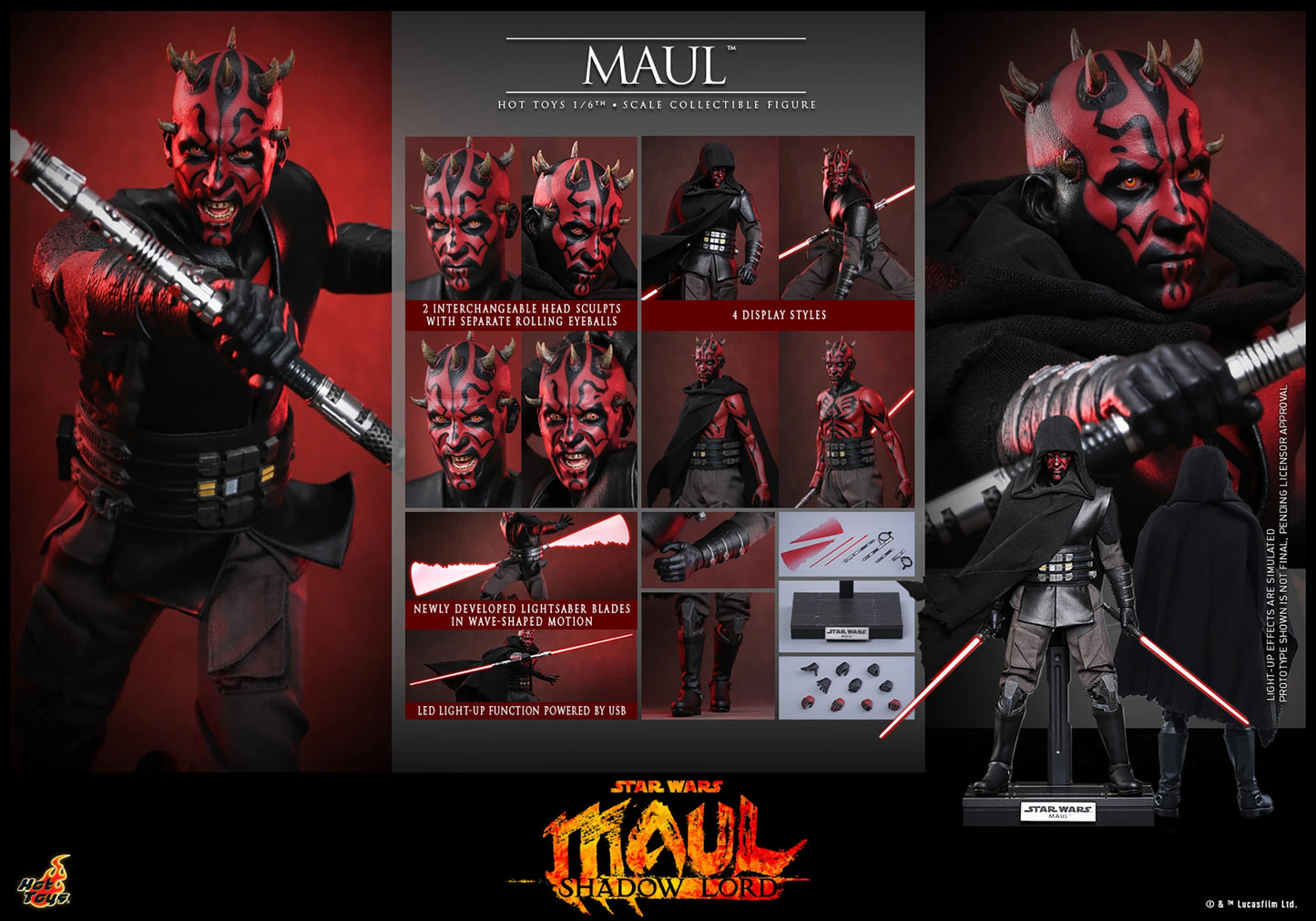 PRE-ORDER Hot Toys Star Wars Maul Shadow Lord Darth Maul 1/6th Figure