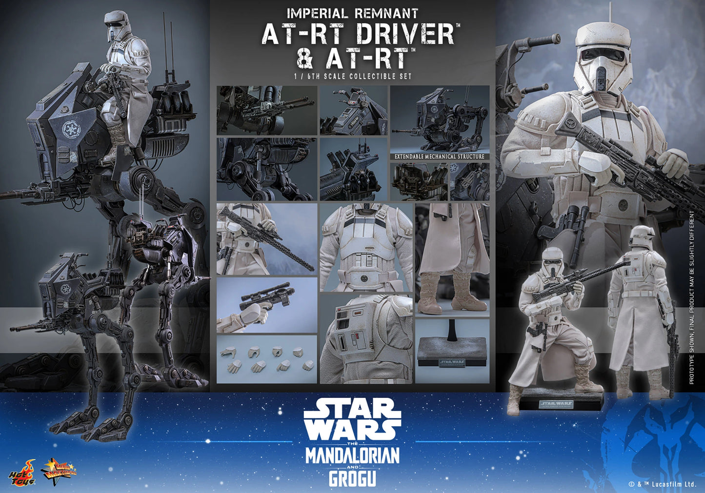PRE-ORDER Hot Toys Star Wars Imperial Remnant AT-RT Driver and AT-RT Sixth Scale Collectible Set