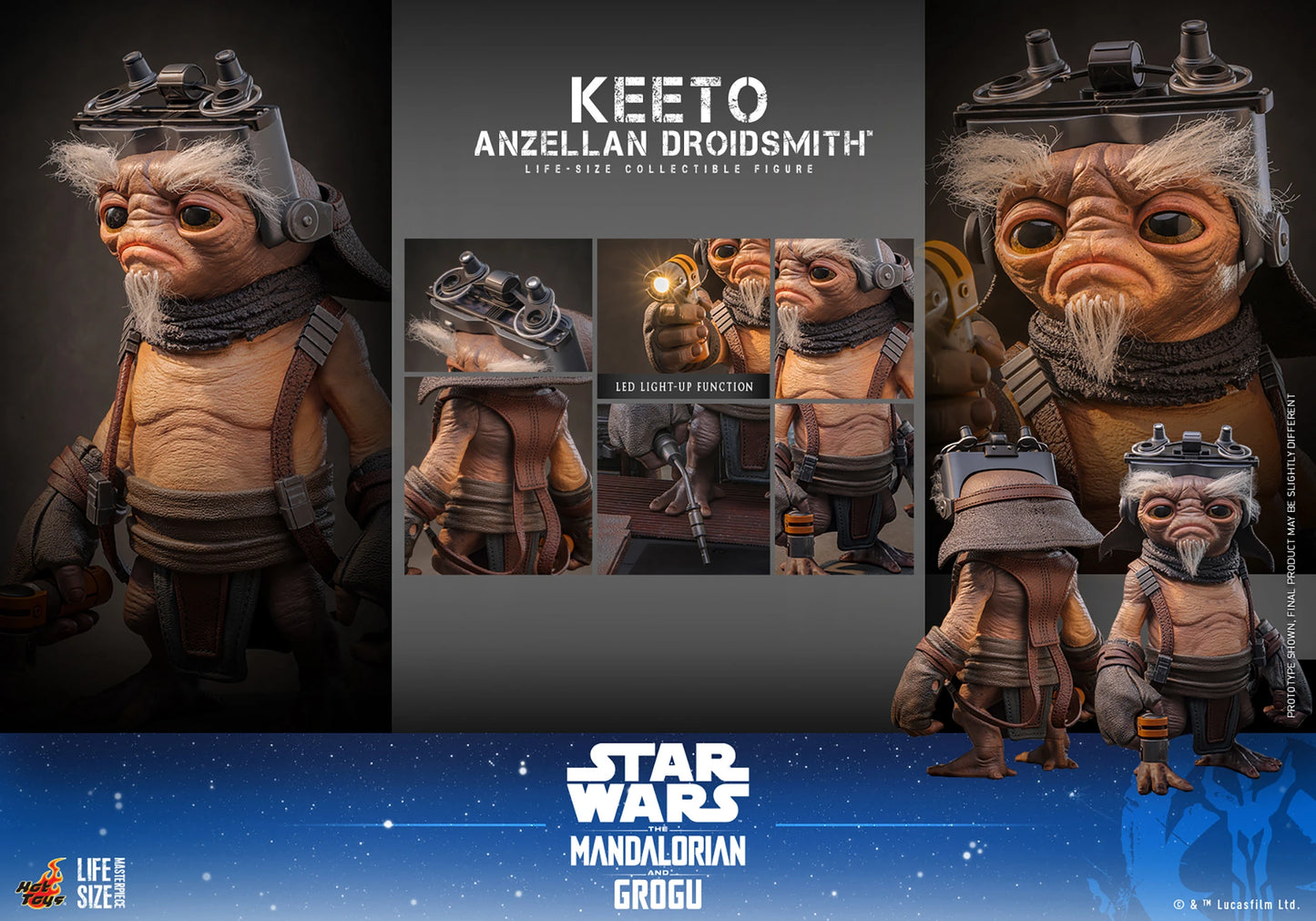 Hot Toys Star Wars The Mandalorian Keeto Anzellan Droidsmith Life-Size Figure
