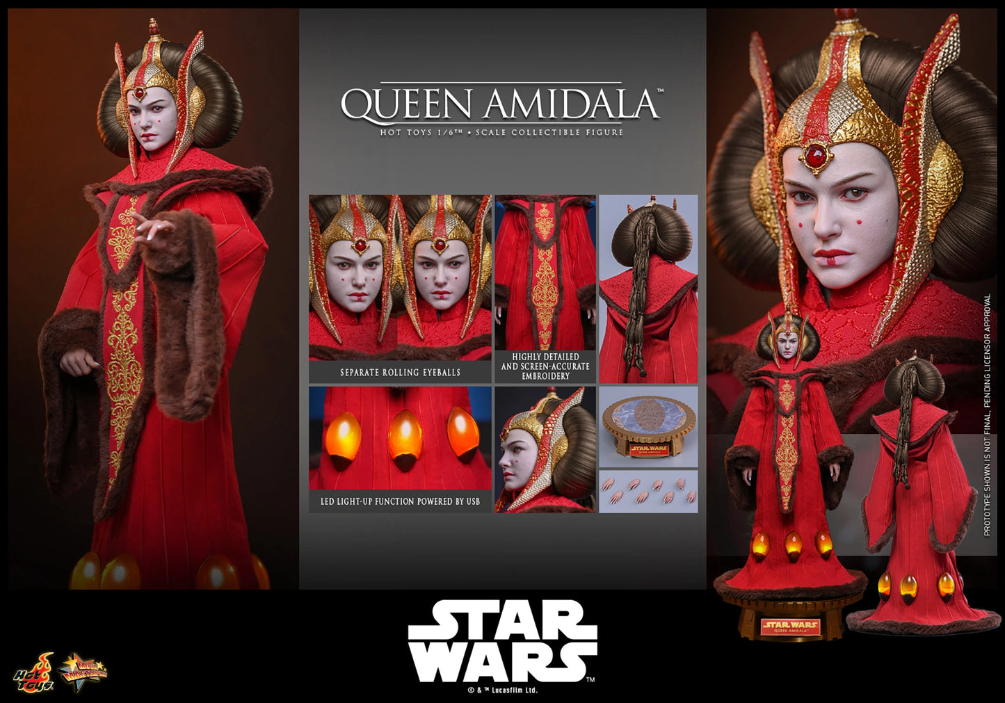 PRE-ORDER Hot Toys Star Wars The Phantom Menace Queen Amidala 1/6th Scale Figure