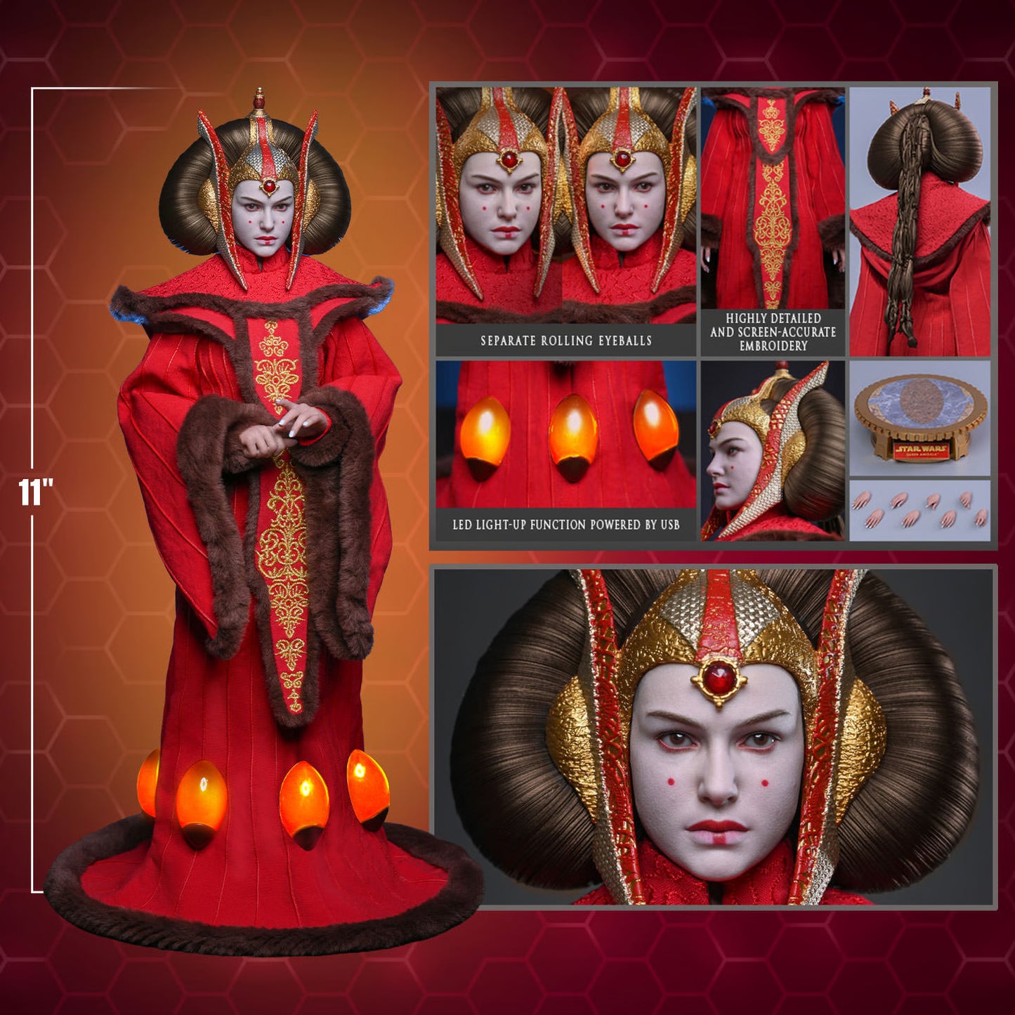 PRE-ORDER Hot Toys Star Wars The Phantom Menace Queen Amidala 1/6th Scale Figure