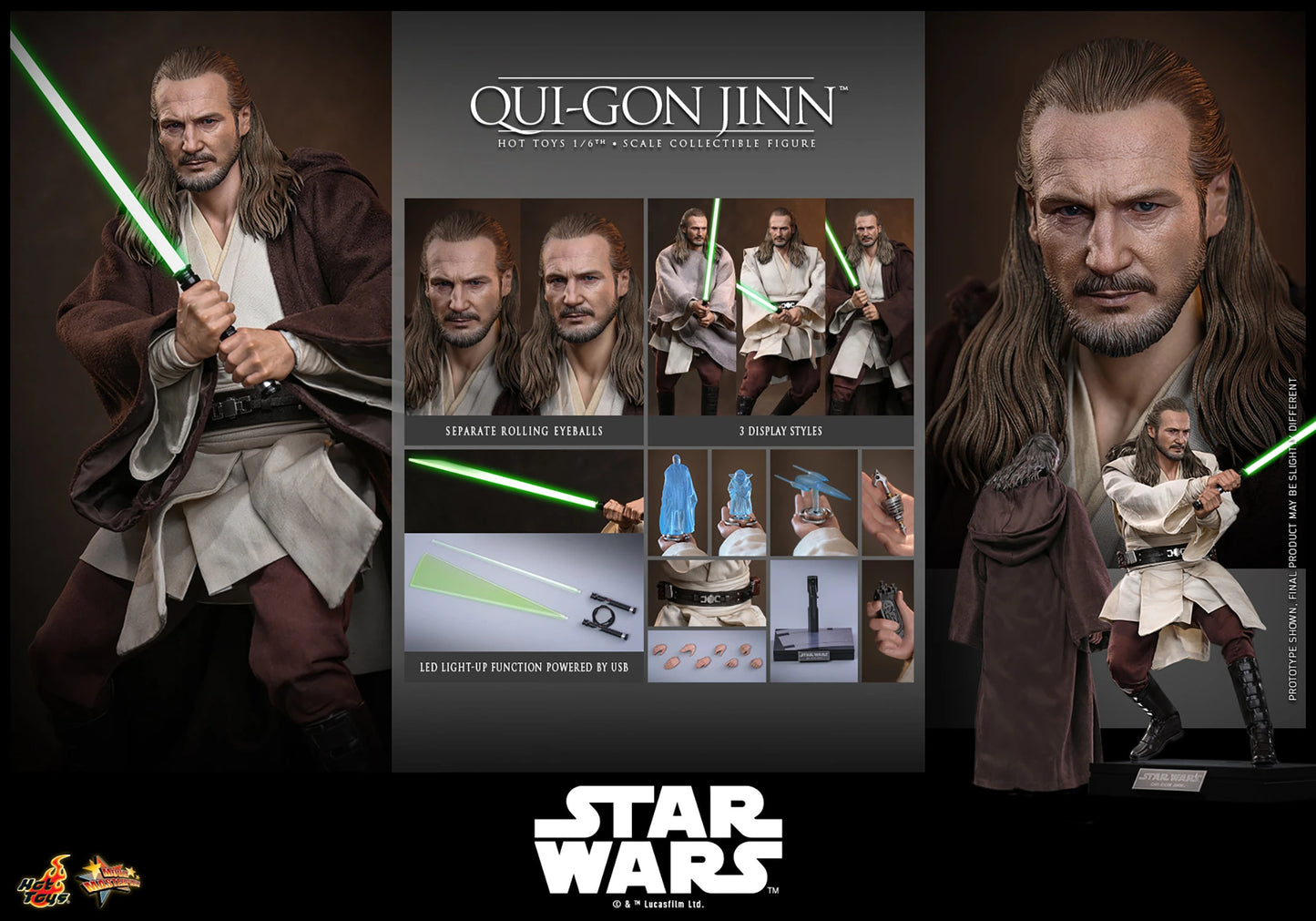 PRE-ORDER Hot Toys Star Wars The Phantom Menace Qui-Gon Jinn 1/6th Scale Figure