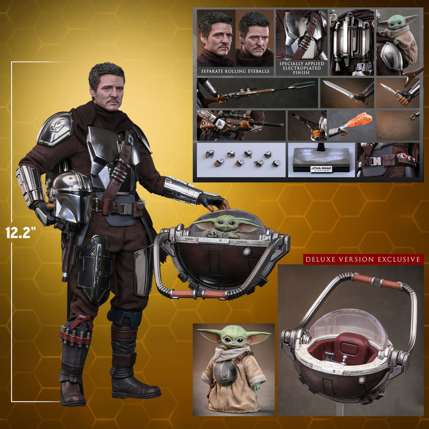 PRE-ORDER Hot Toys Star Wars: The Mandalorian & Grogu Deluxe Version Sixth Scale Figure Set