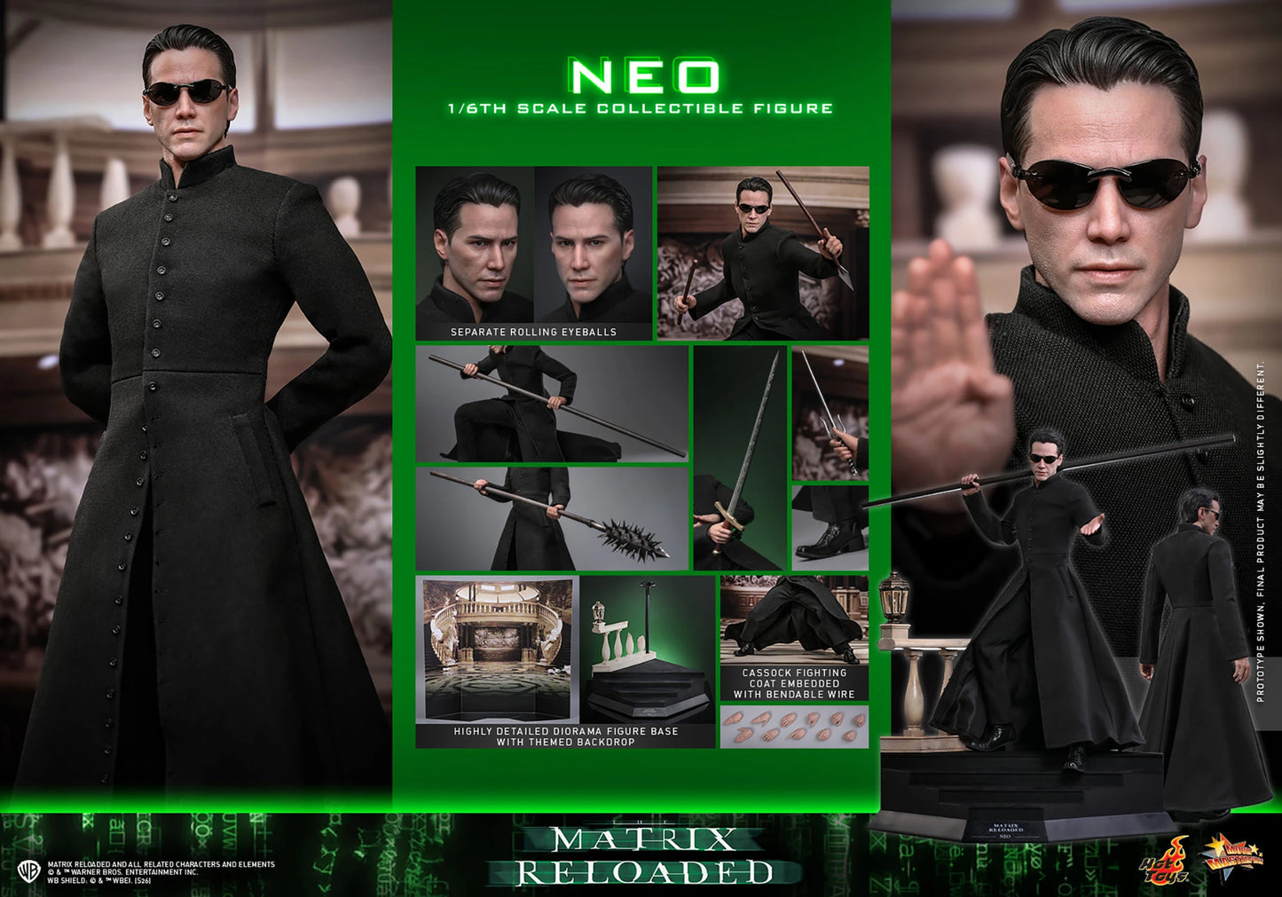 PRE-ORDER Hot Toys The Matrix Reloaded Neo Sixth Scale Figure