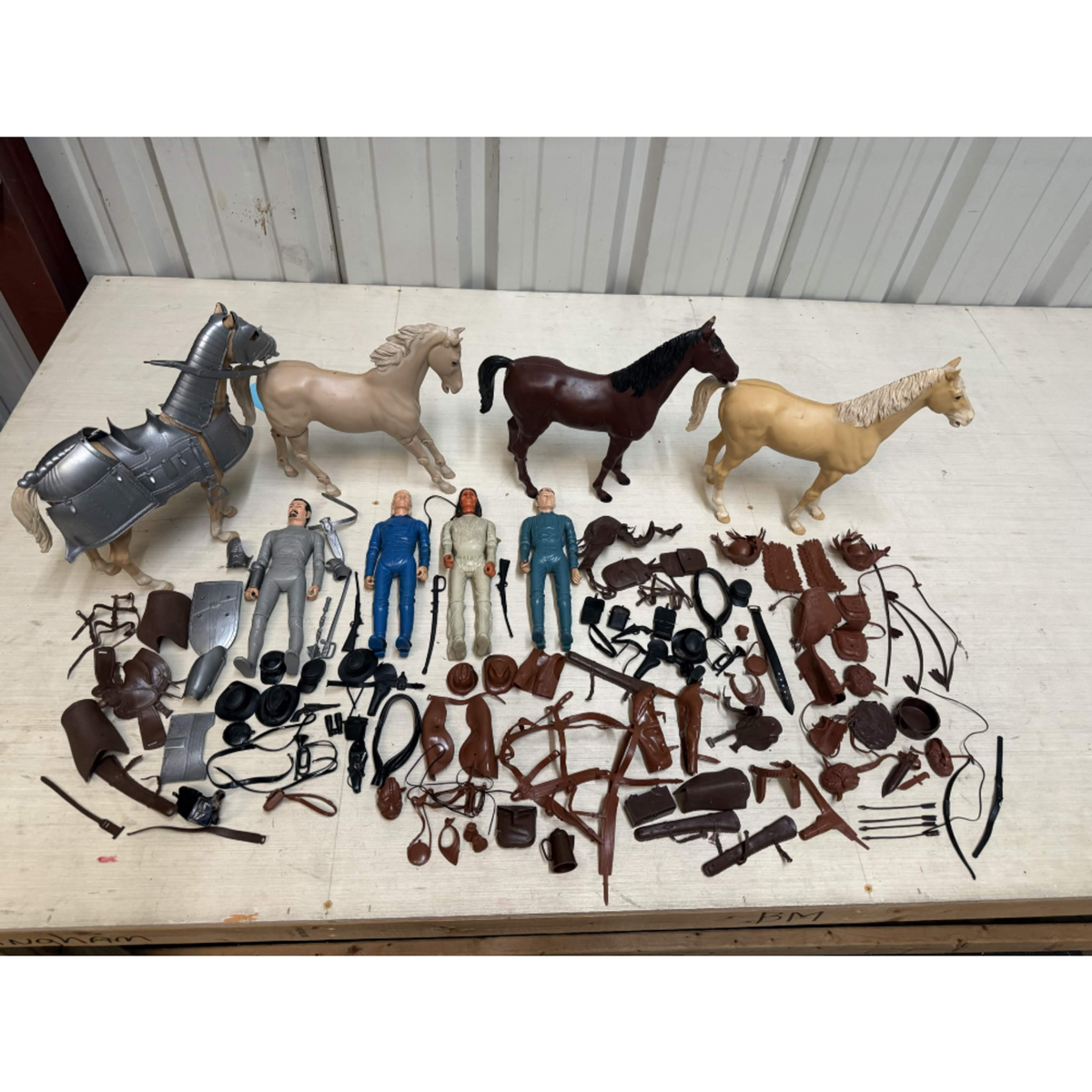 HUGE VINTAGE LOT Johnny West Horses, Figures, and Accessories