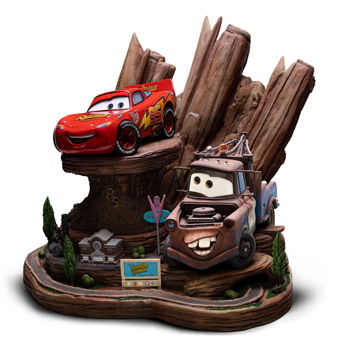 Lightning Mcqueen and Tow Mater Art Scale 1/10 Cars Statue