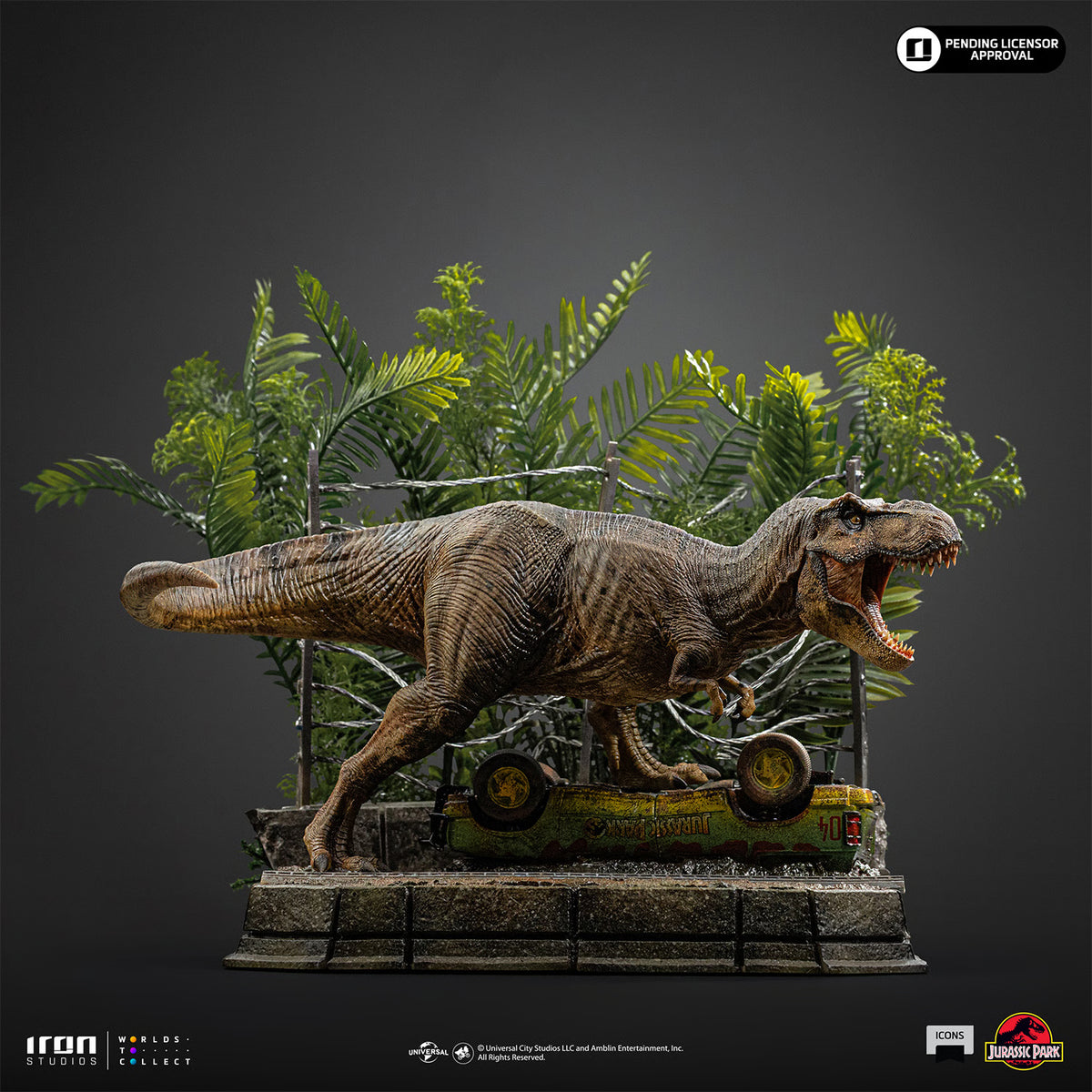 PRE-ORDER Iron Studios Jurassic Park Icons T-Rex Breakout Set A Scene Statue