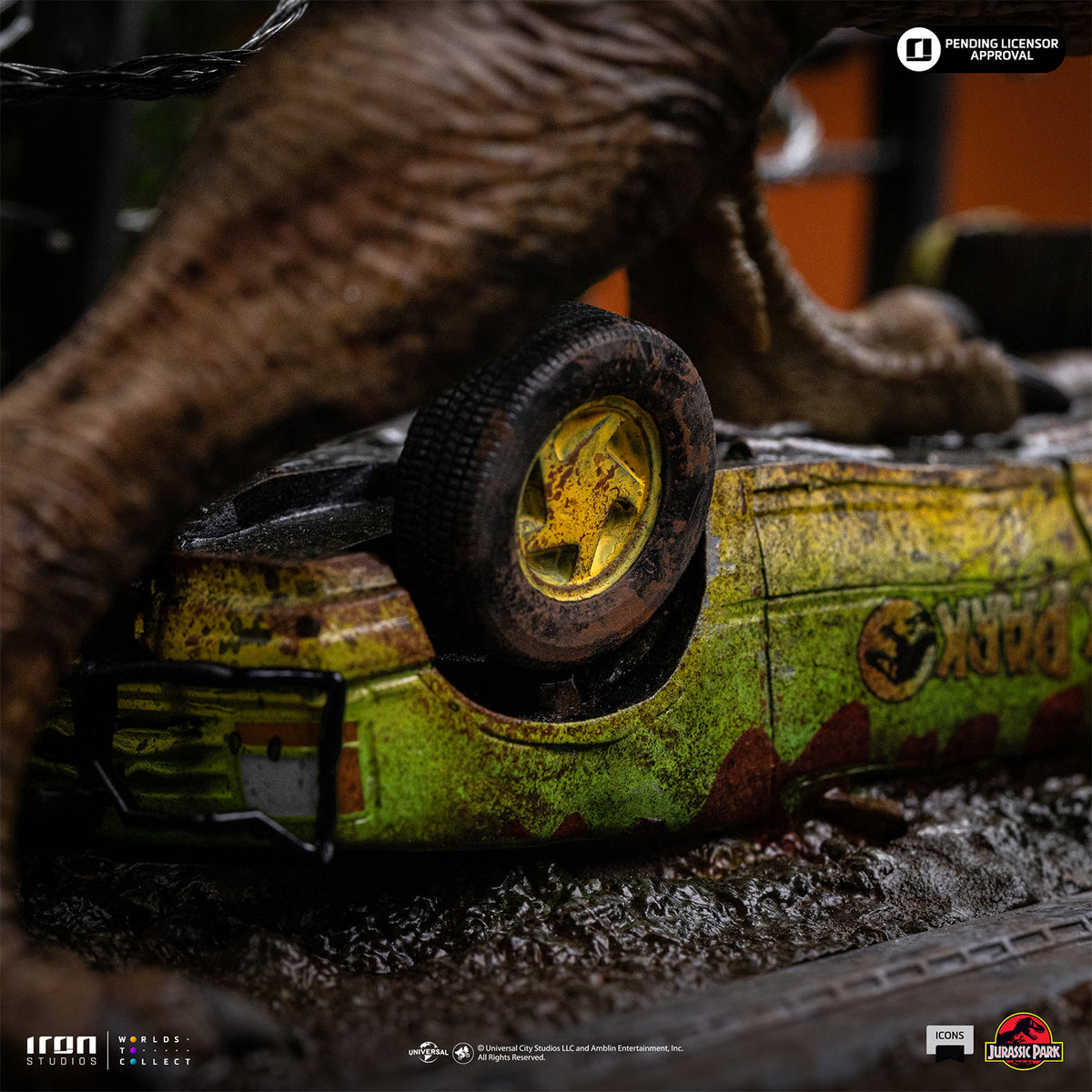 PRE-ORDER Iron Studios Jurassic Park Icons T-Rex Breakout Set A Scene Statue