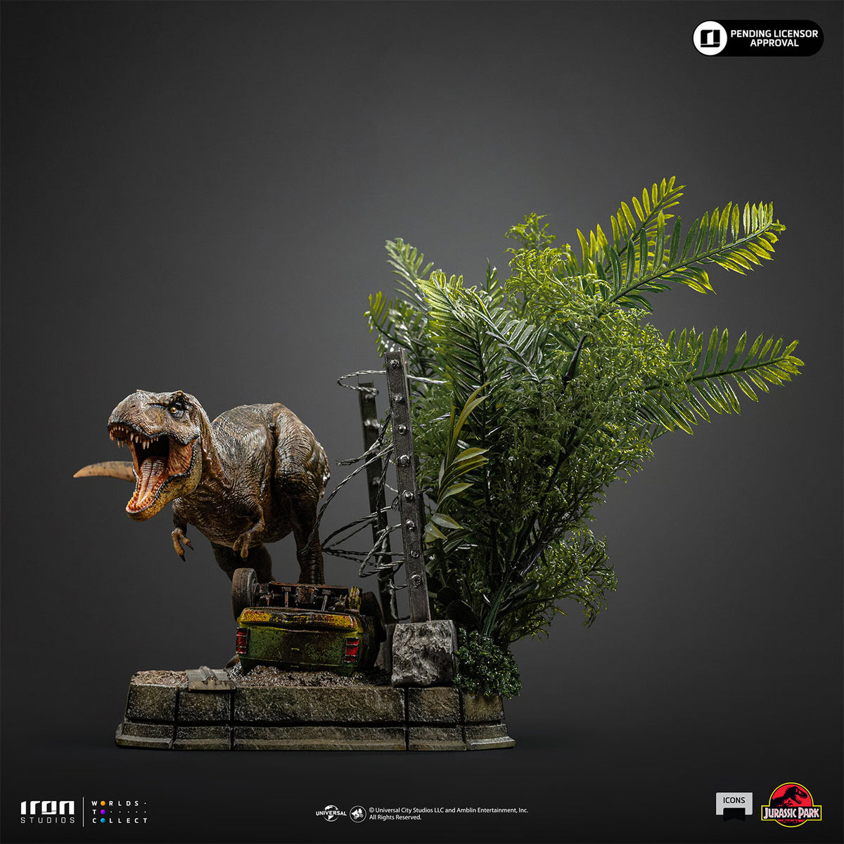 PRE-ORDER Iron Studios Jurassic Park Icons T-Rex Breakout Set A Scene Statue