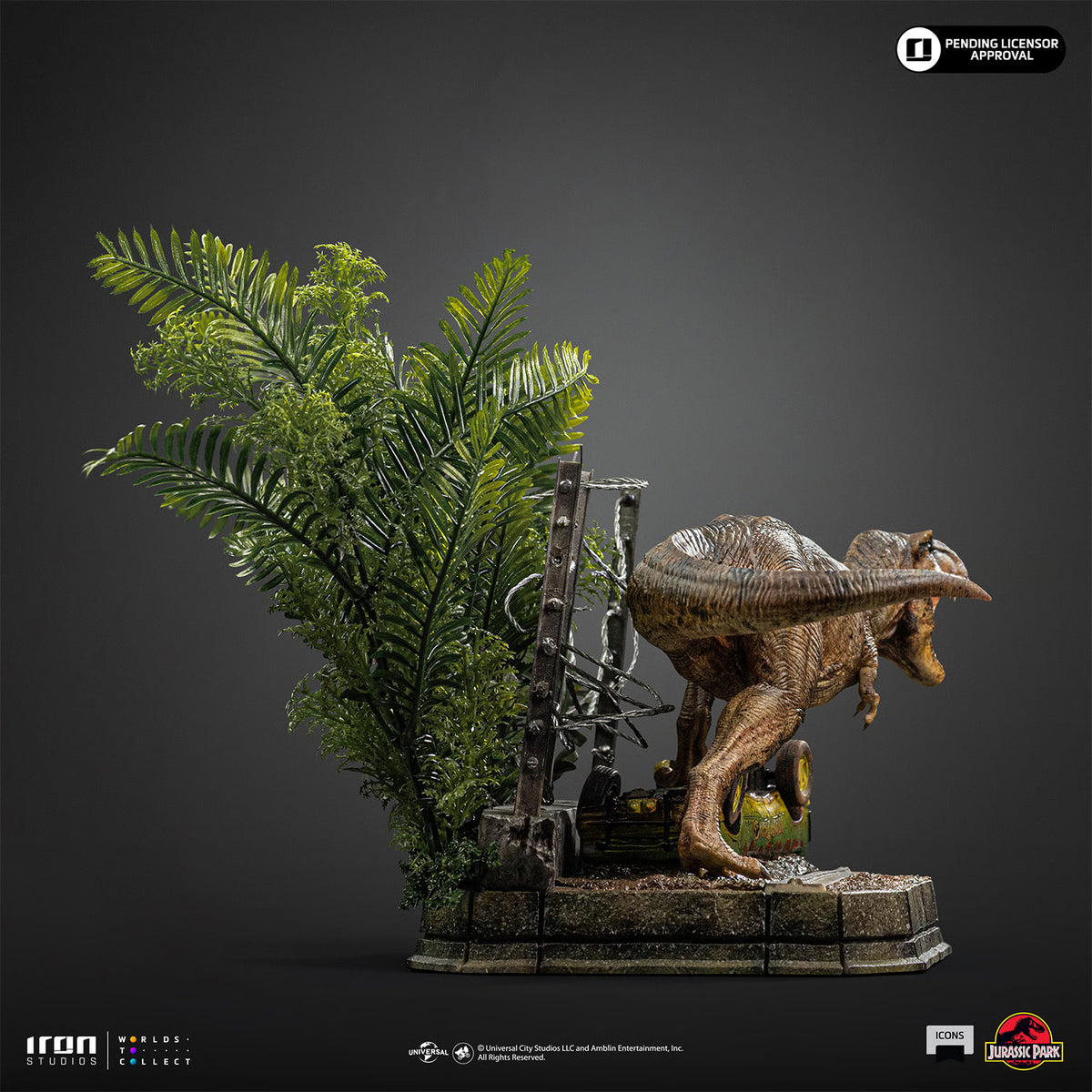 PRE-ORDER Iron Studios Jurassic Park Icons T-Rex Breakout Set A Scene Statue