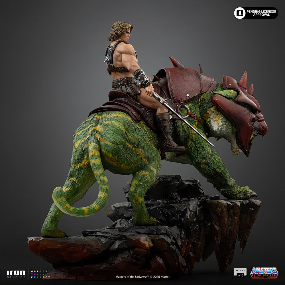 PRE-ORDER Iron Studios Masters of the Universe He-Man and Battle Cat Deluxe Art Scale 1/10th Statue