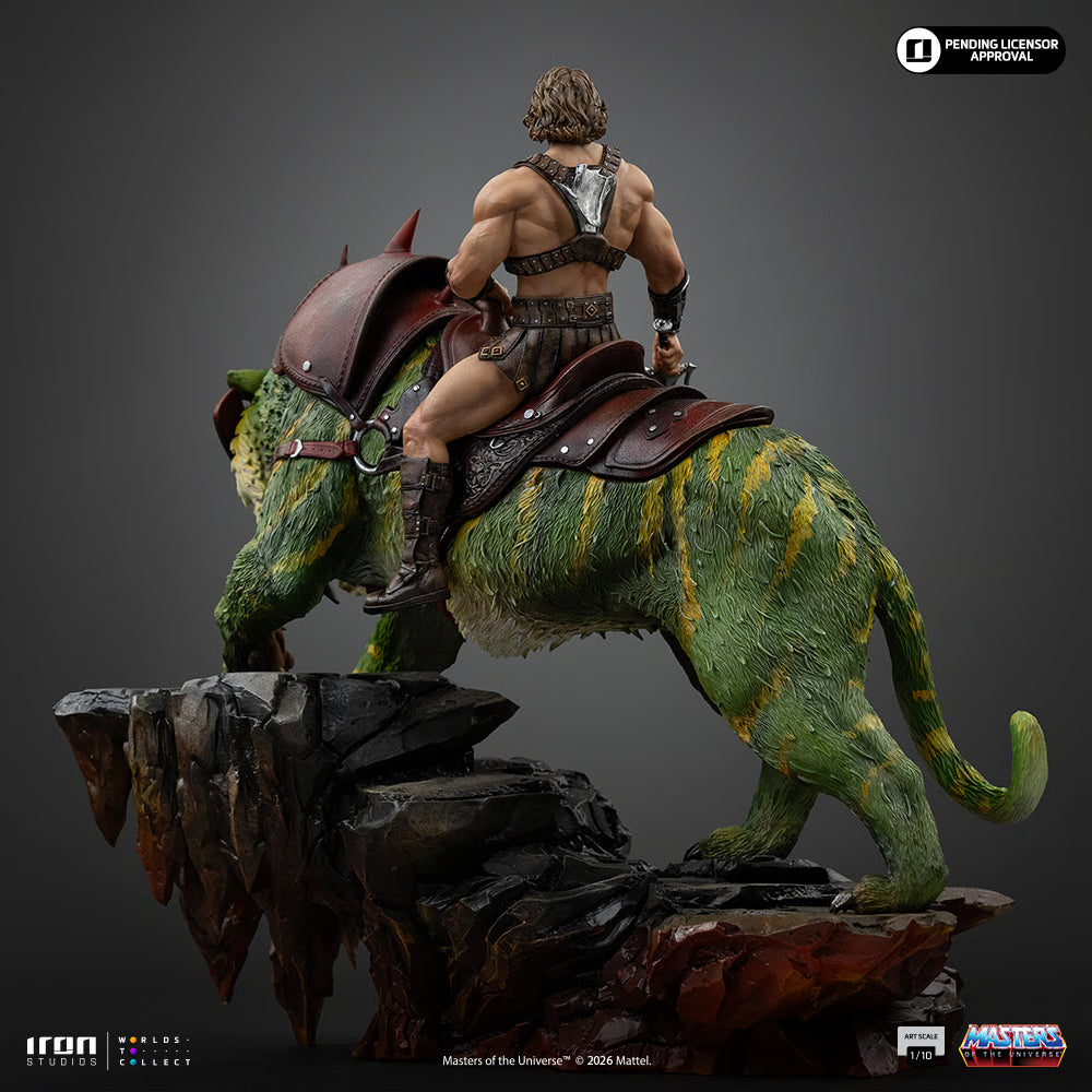 PRE-ORDER Iron Studios Masters of the Universe He-Man and Battle Cat Deluxe Art Scale 1/10th Statue