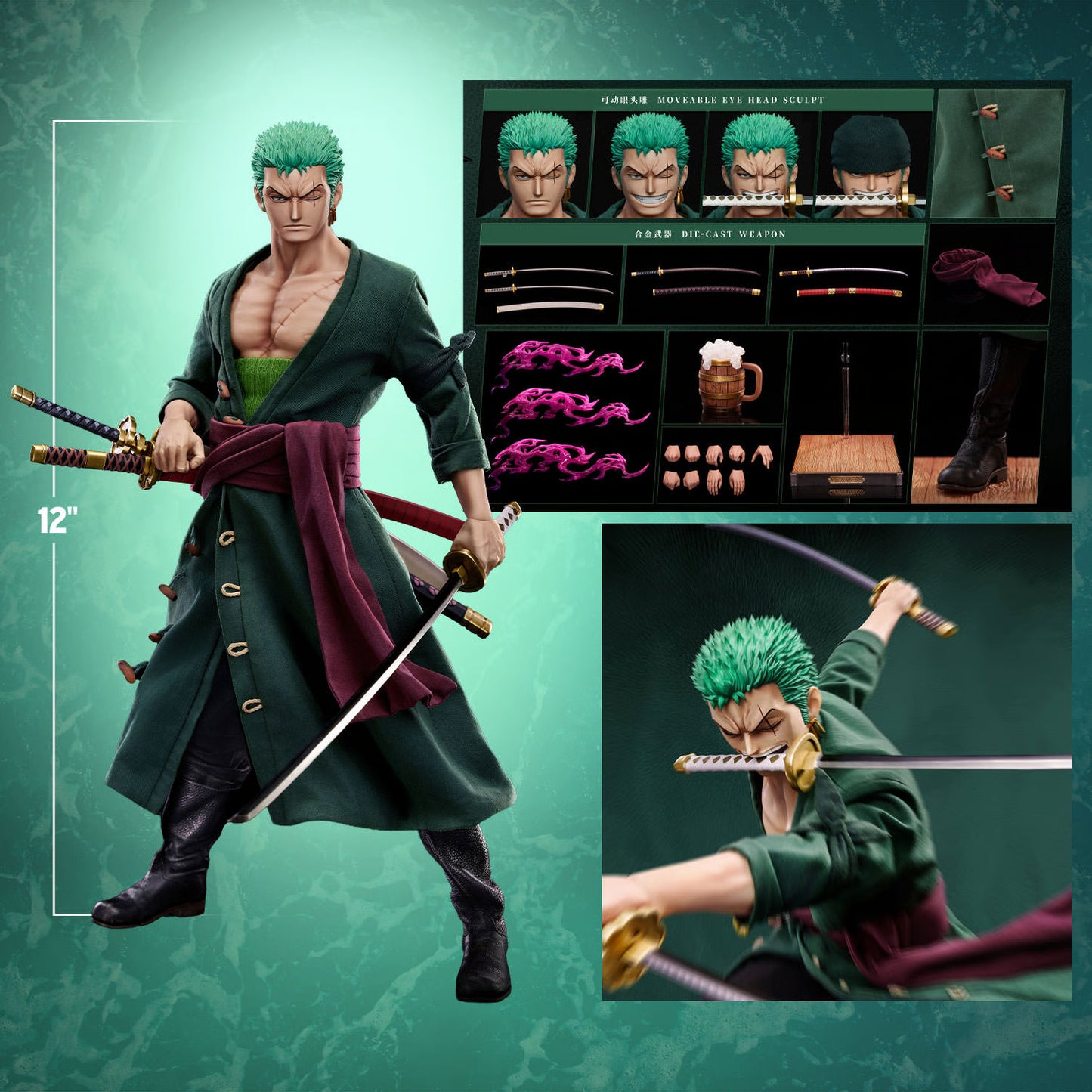 PRE-ORDER Roronoa Zoro Sixth Scale Figure Jimei Palace x Cosmic Creations