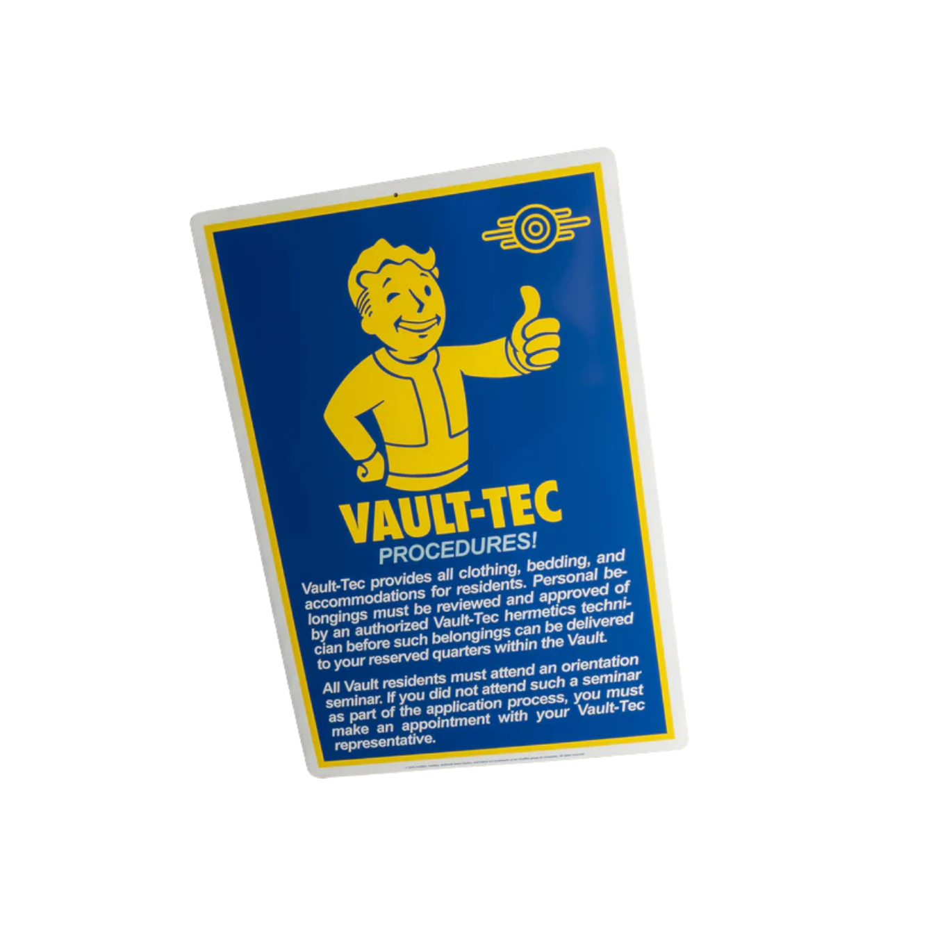 PRE-ORDER Fallout - Procedures Metal Sign