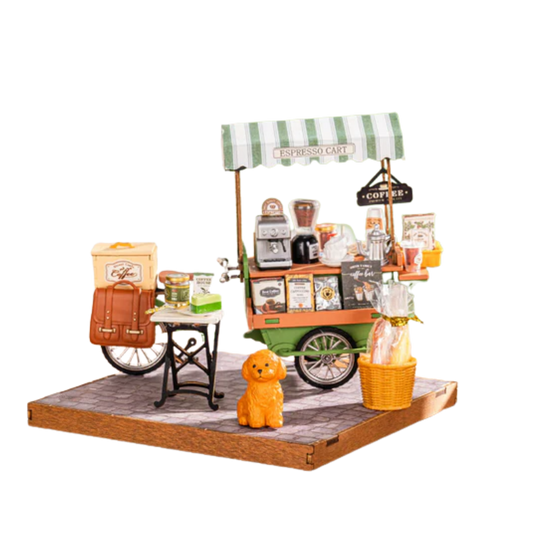 Rolife Aromatic Coffee Cart DIY Miniature House DG182