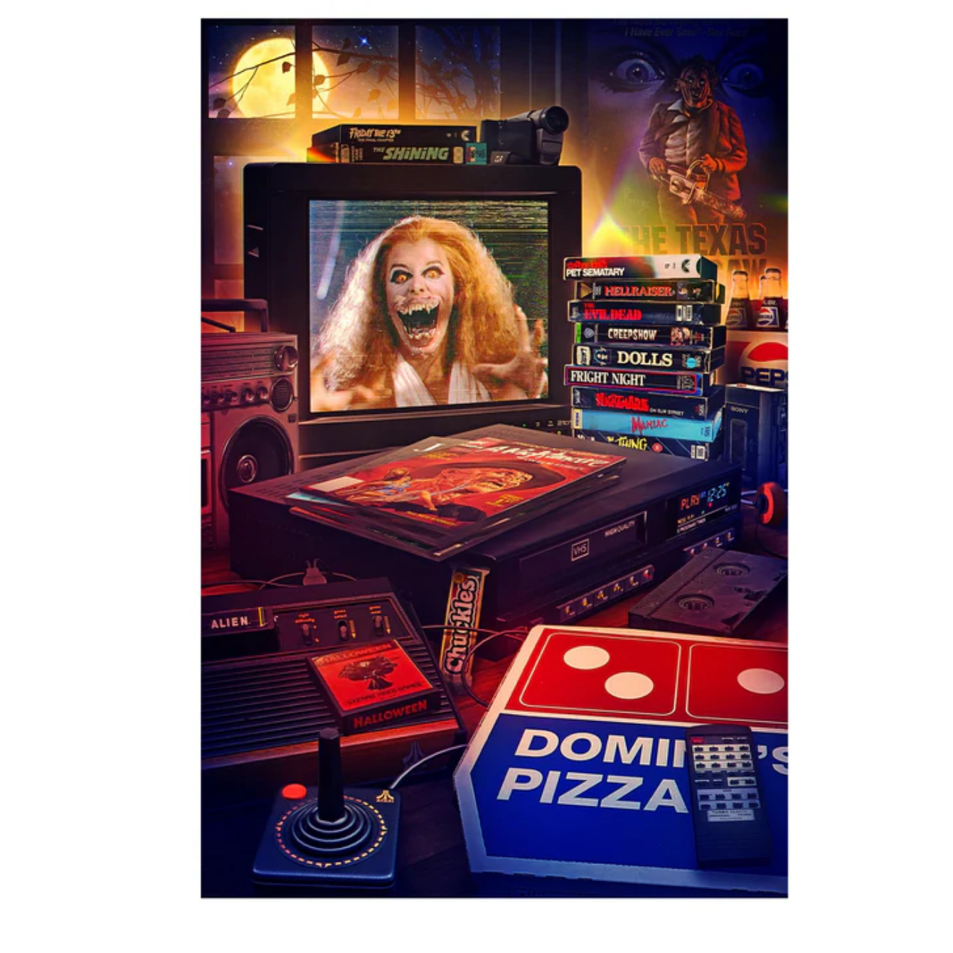 Halloween Pizza Party 1000-Piece Jigsaw Puzzle By Rachid Lotf | Toynk Exclusive