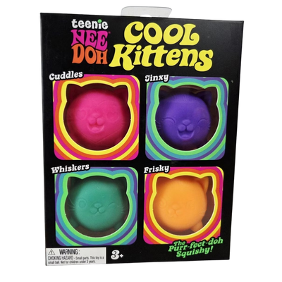 PRE-ORDER Schylling Cool Kittens NeeDoh Squishy Fidget Toy Multicolor 4ct