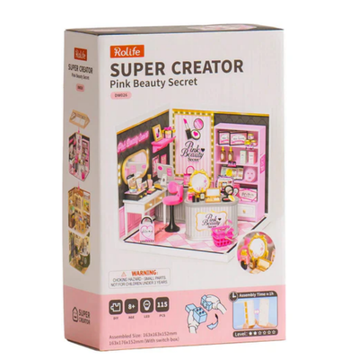 Rolife Pink Beauty Secret DIY Miniature House DW026