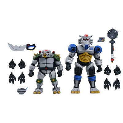TMNT (1987 CARTOON) - 7 INCH SCALE ACTION FIGURE - ROBO TOKKA AND RAHZAR 2-PACK
