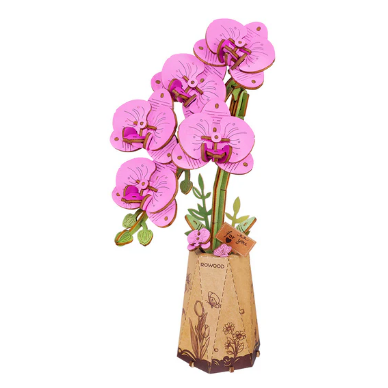 Rowood Purple Moth Orchid DIY Flower 3D Wooden Puzzle TW091