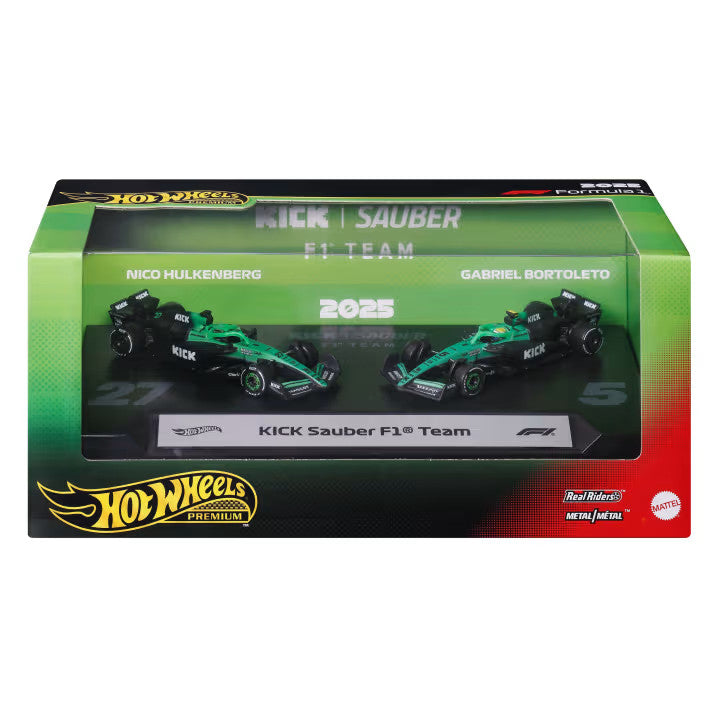 Hot Wheels Formula 1 Kick Sauber Hulkenberg & Bortoleto 2-Pack Premium 1:64 Vehicle