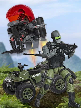 G.I. Joe Classified Series Snake Eyes & Varmint ATV vs. Stealth Viper & Cobra Stealth Flight Pod (Trubble Bubble) Action Figure Two-Pack