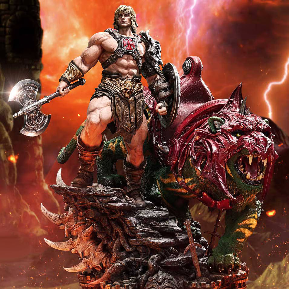PRE-ORDER Master of the Universe Prime 1 Studio He-Man & Battle Cat Ultimate Bonus Version Statue