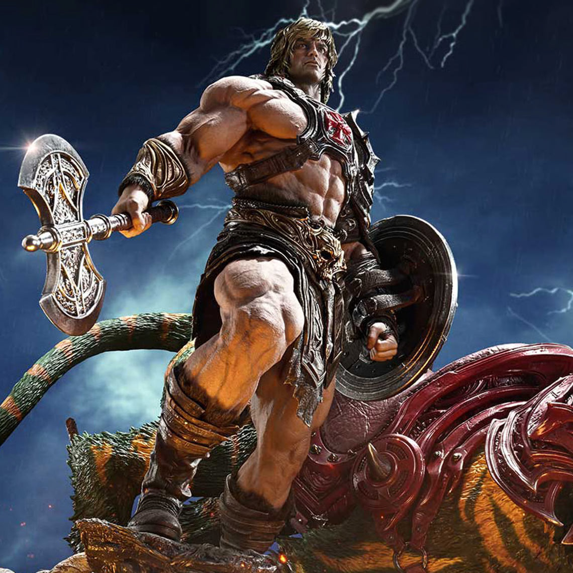 PRE-ORDER Master of the Universe Prime 1 Studio He-Man & Battle Cat Ultimate Bonus Version Statue