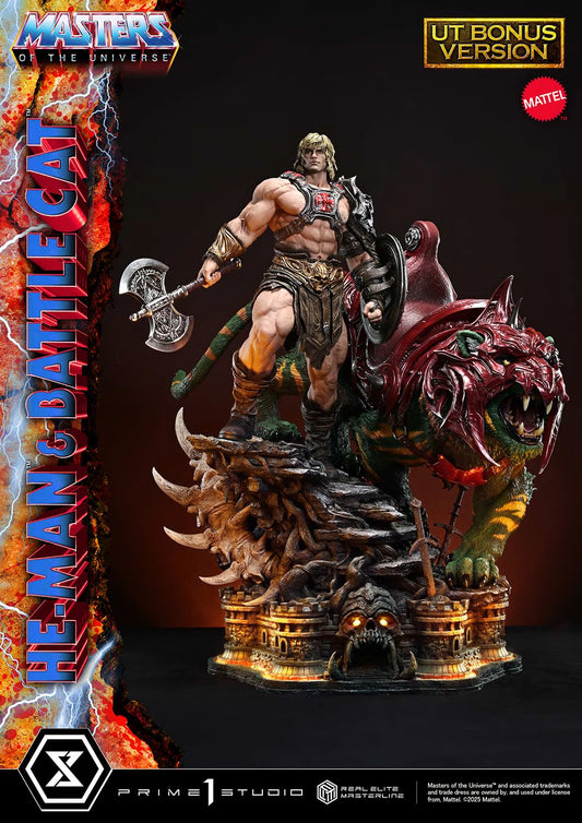 PRE-ORDER Master of the Universe Prime 1 Studio He-Man & Battle Cat Ultimate Bonus Version Statue