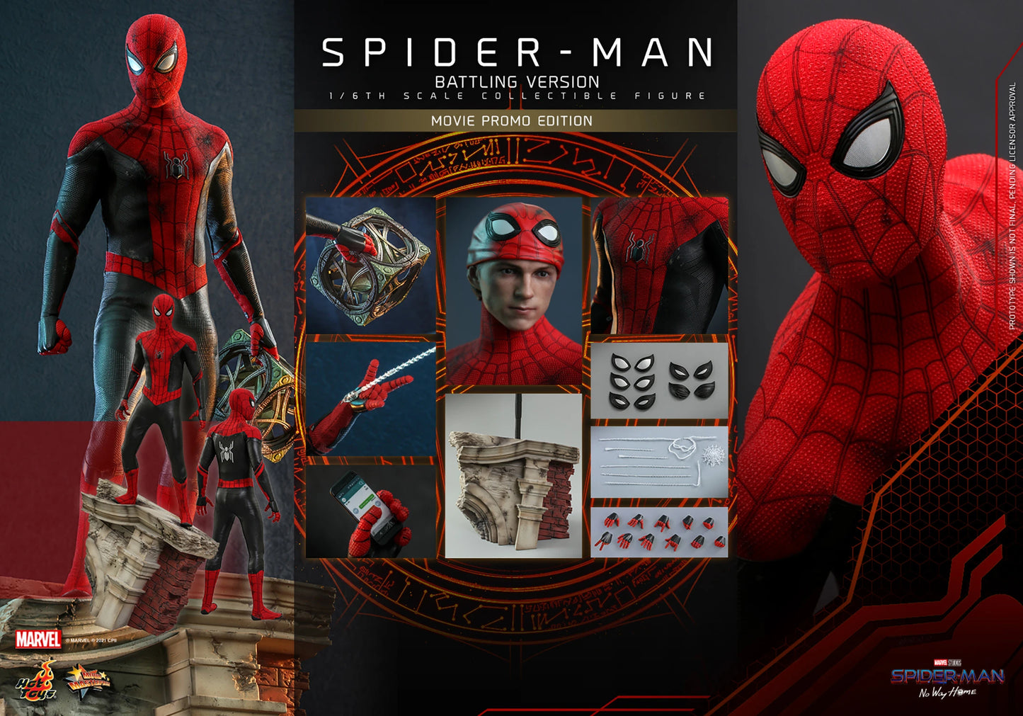 Hot Toys Spider-Man No Way Home Spider-Man Battling Movie Promo Figure