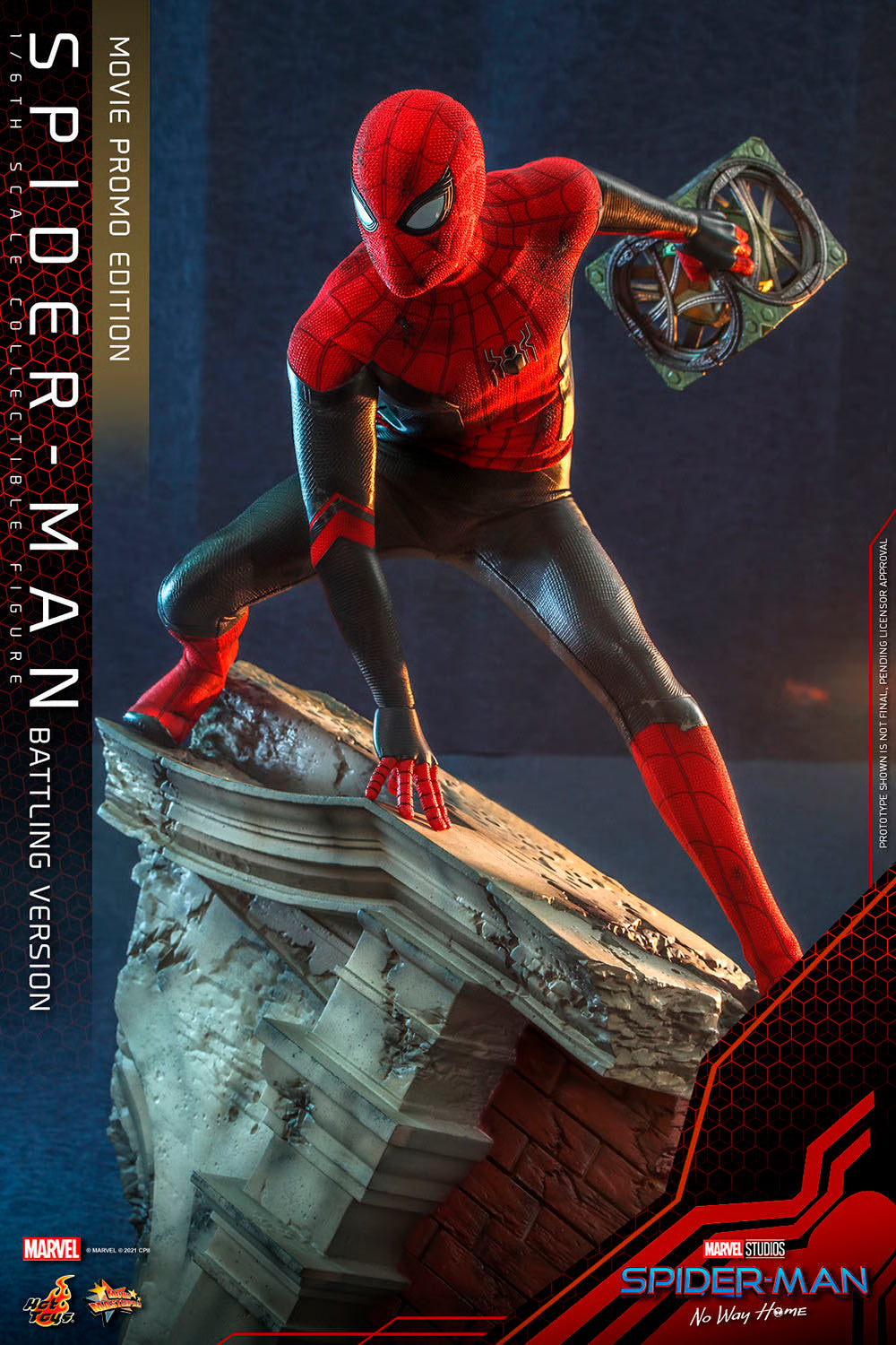 Hot Toys Spider-Man No Way Home Spider-Man Battling Movie Promo Figure